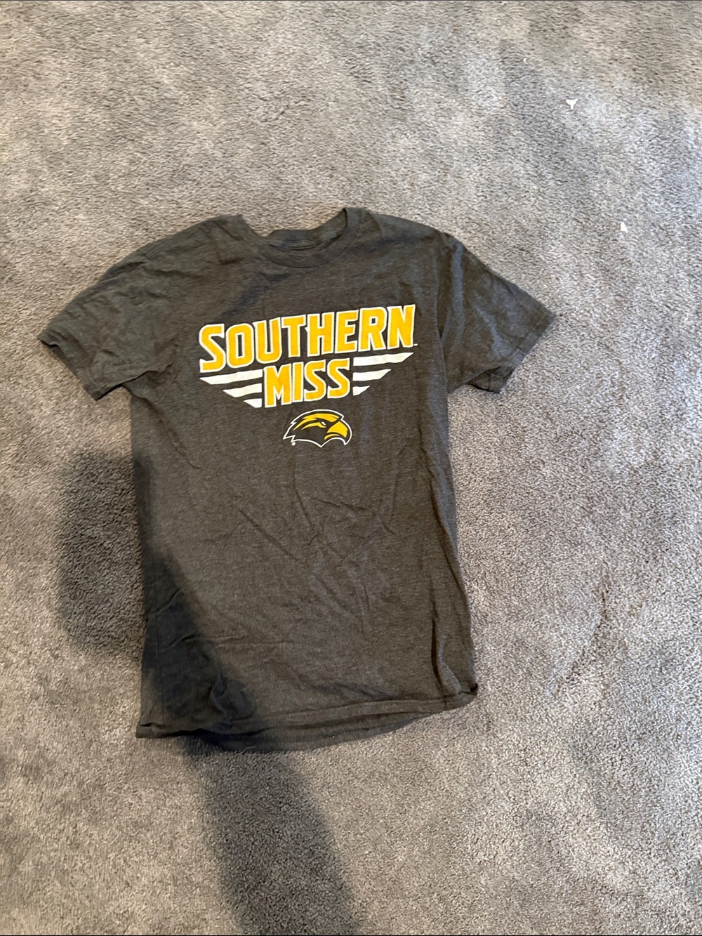 Southern Miss Gray Graphic Tee with Yellow Logo
